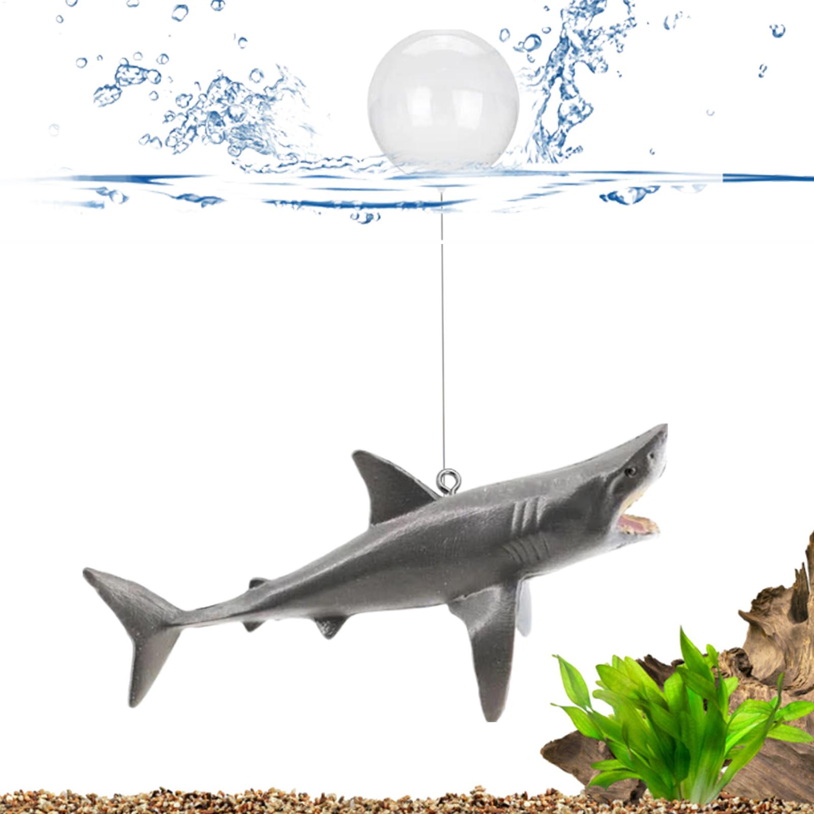 Aquarium Fish Escape - Floating Shark Aquarium Landscape Decoration With