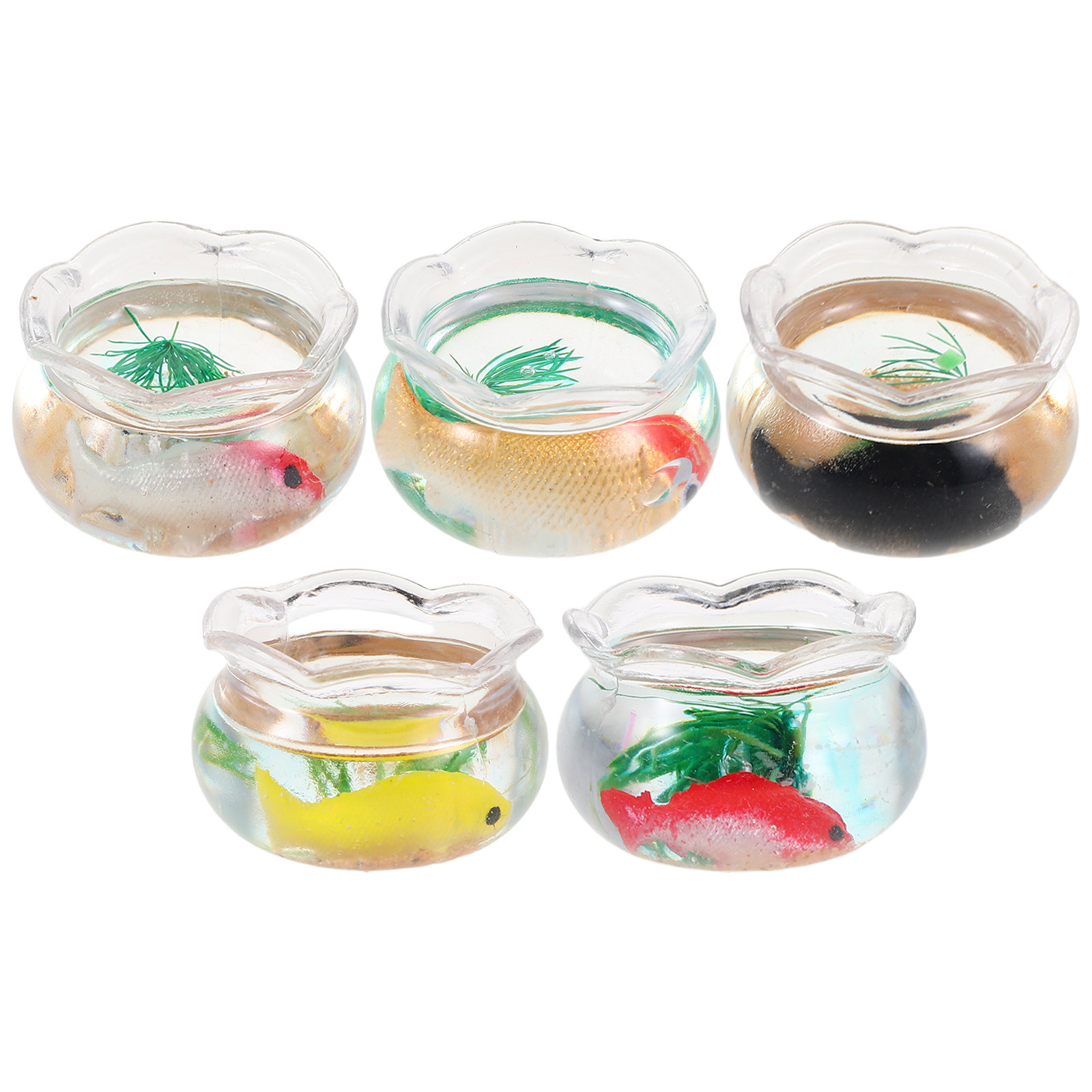 5Pcs Miniature Fish Bowl Small - огляд і ціна Fish Toy In Aquarium